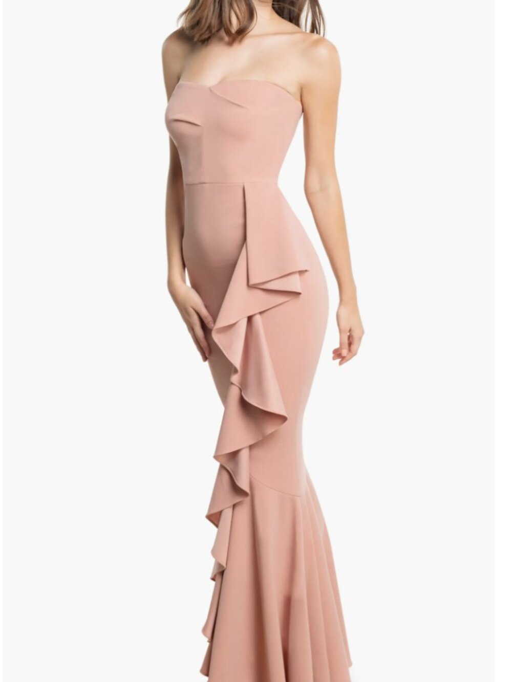 Dress the Population strapless Paris Mermaid gown, size S, in Blush